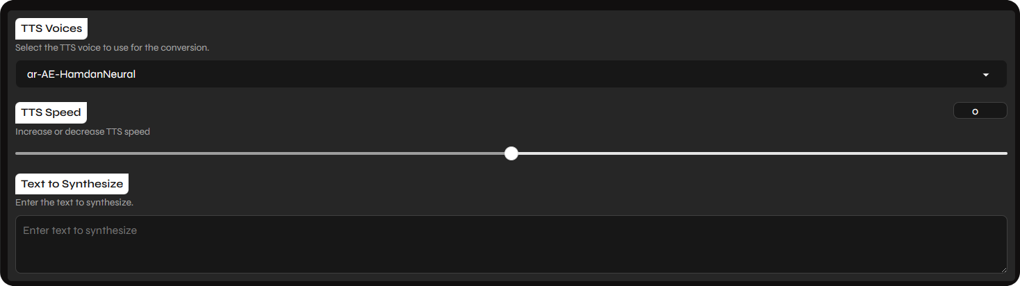 A screenshot of the Text-to-Speech (TTS) interface in Applio.